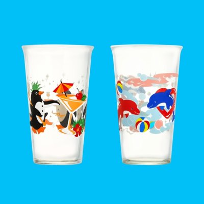 [위글위글] 유리컵 2개 SET