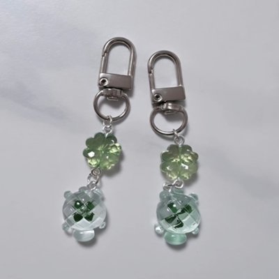 [유니레진]행운거북이 네잎클로버 키링