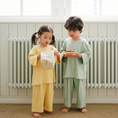 [루키즈] 밤부 상하세트 아기실내복