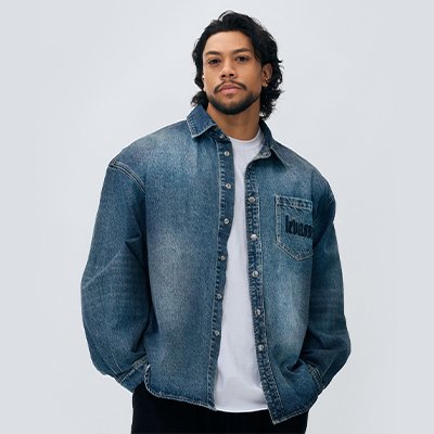 시그니처 레터링 데님 자켓