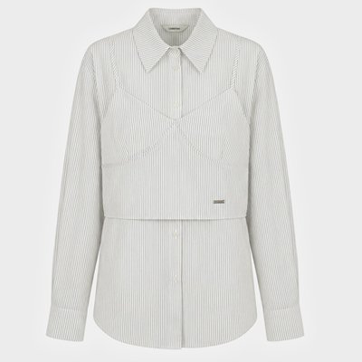 스트라이프 뷔스티에 셔츠