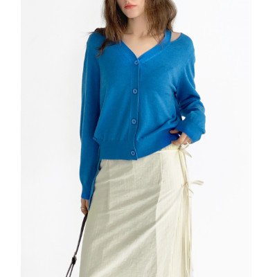 허리스트랩 버튼 가디건