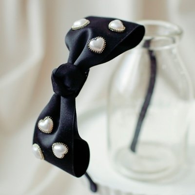 여아용 펄하트 리본밴드