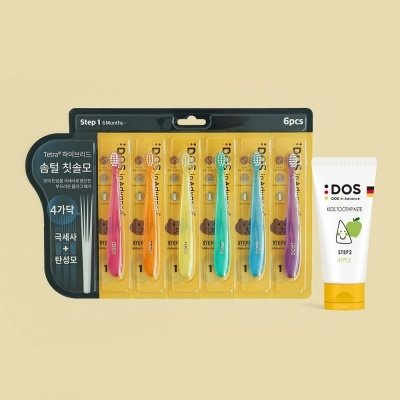[도스]단방향칫솔&저불소치약 set