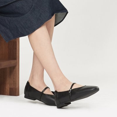 [허시파피]여성소가죽 메리제인플랫슈즈