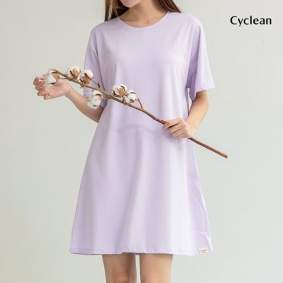 [싸이클린]오가닉순면 반팔원피스 잠옷