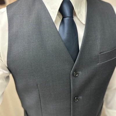 [디센트드파리]웨딩 네이비 실크넥타이