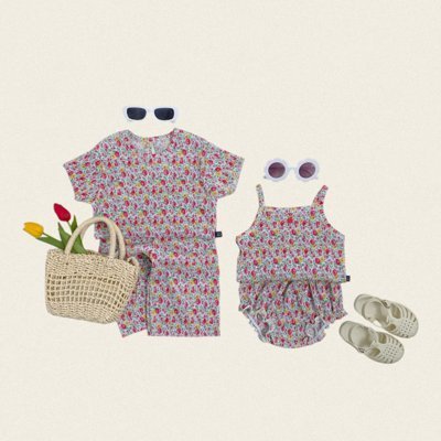 [오뜨베베] 시그니처꽃무늬 여름플리츠