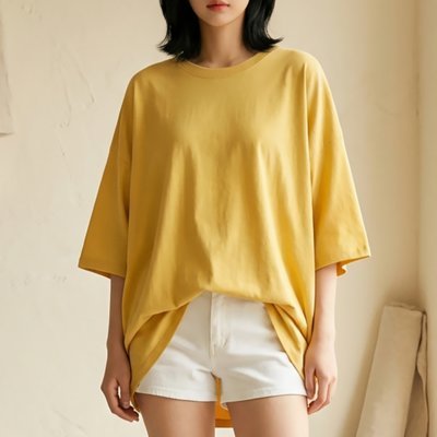 [리얼슬로우] 여성 오버핏 반팔티셔츠