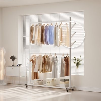 2단 이동식 스탠드 행거