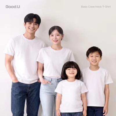 [굿유]온가족 기본 면100% 티셔츠